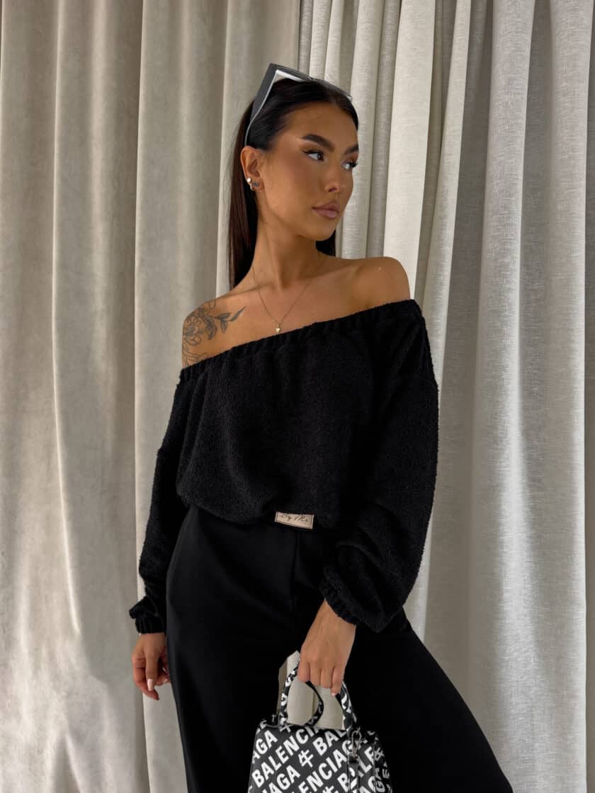 Bluza UNDER baranek  – czarny - obrazek 8