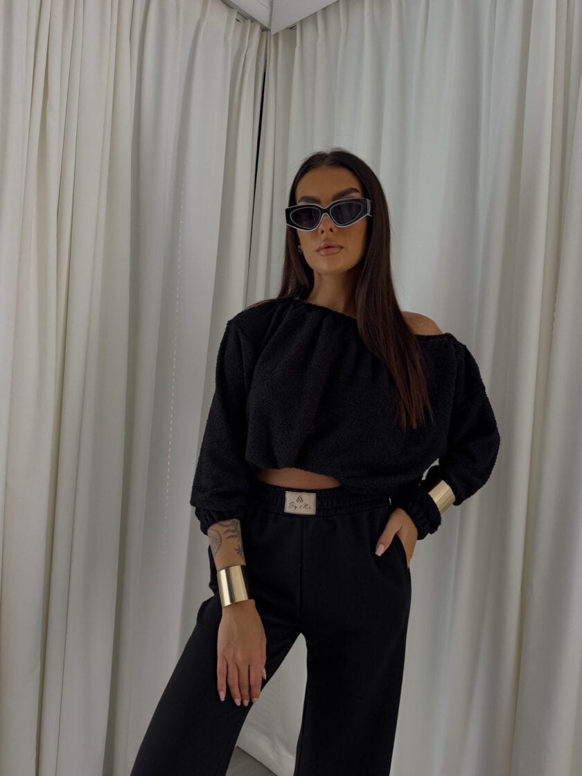 Bluza UNDER baranek  – czarny - obrazek 10