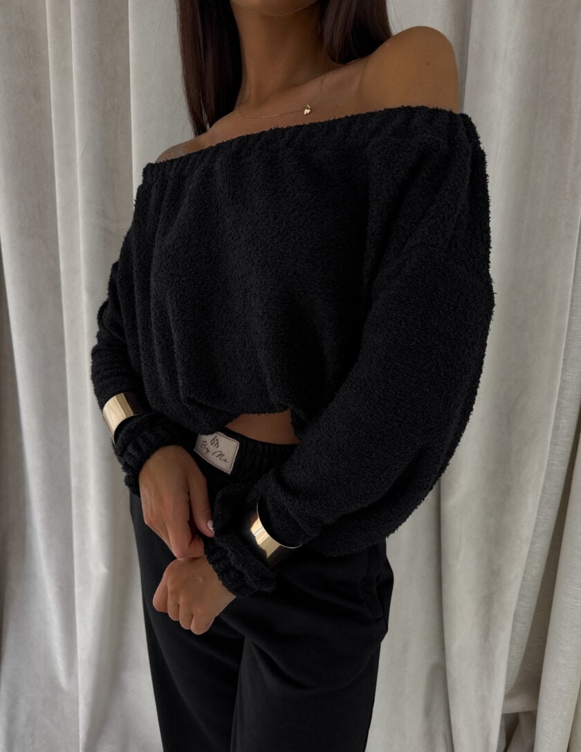 Bluza UNDER baranek  – czarny - obrazek 14