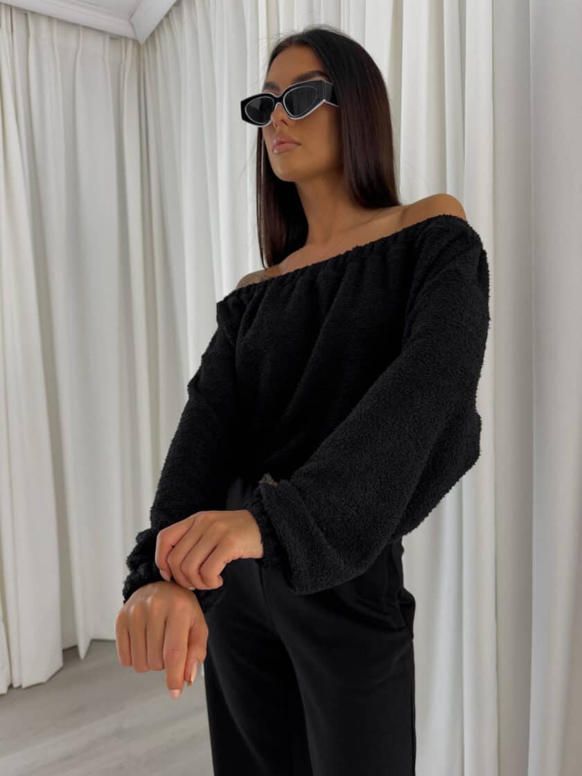 Bluza UNDER baranek  – czarny - obrazek 15