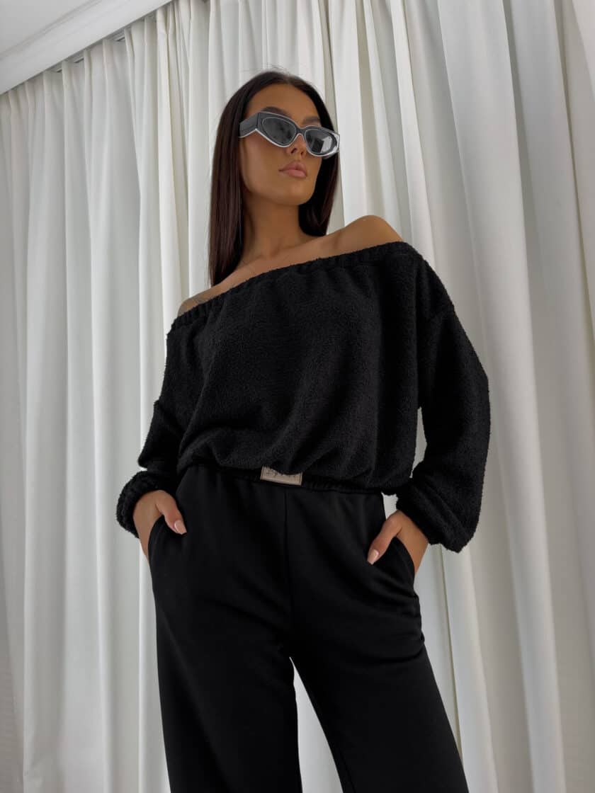 Bluza UNDER baranek  – czarny - obrazek 16