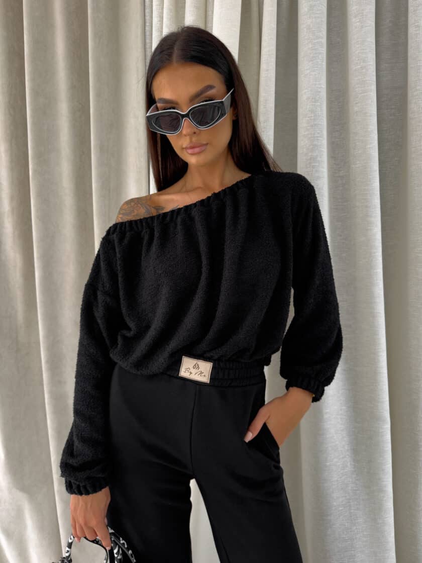 Bluza UNDER baranek  – czarny - obrazek 22