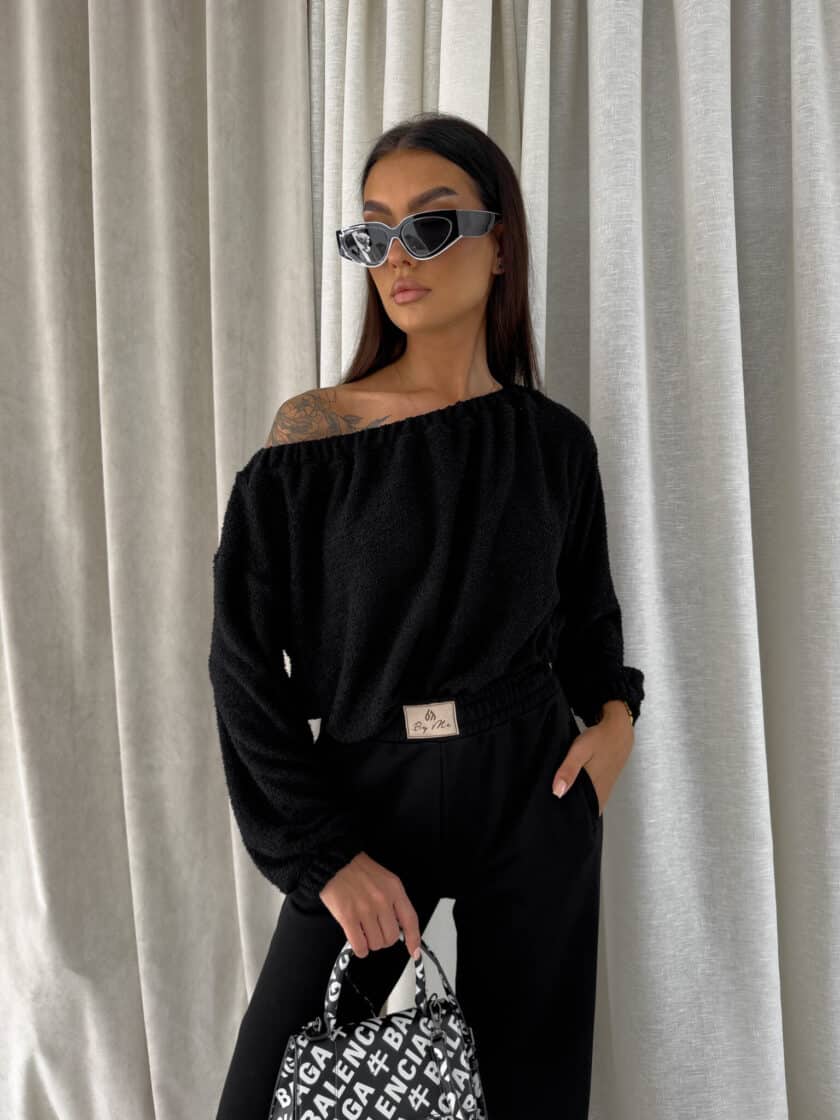 Bluza UNDER baranek  – czarny - obrazek 12