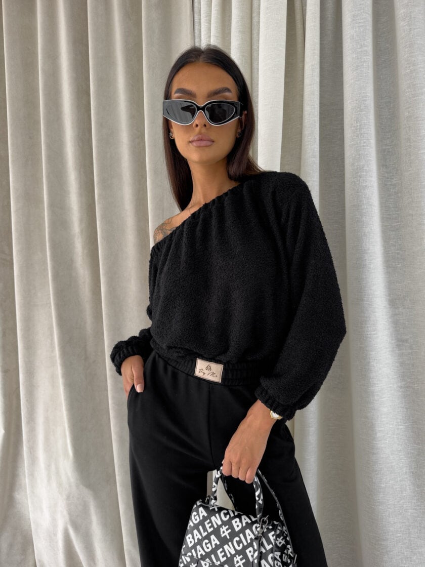 Bluza UNDER baranek  – czarny - obrazek 23