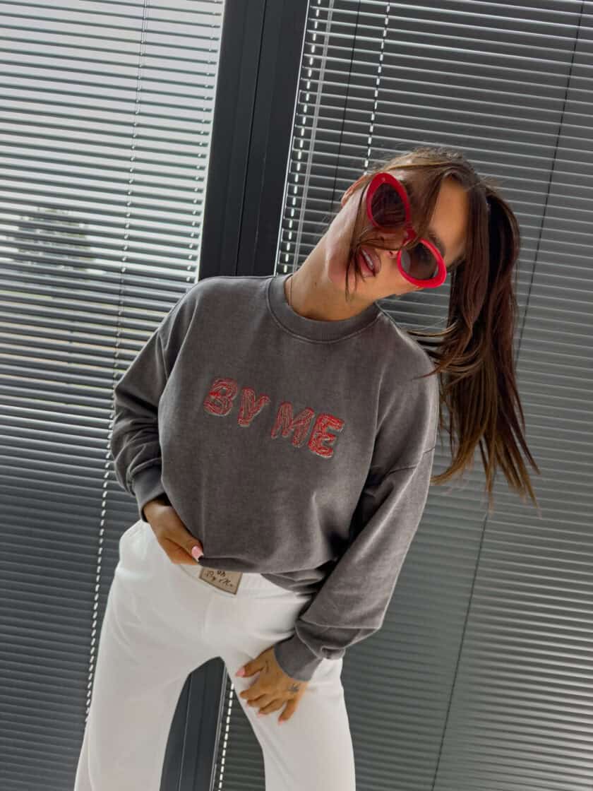 Dekatyzowana bluza POWER - szara - obrazek 3