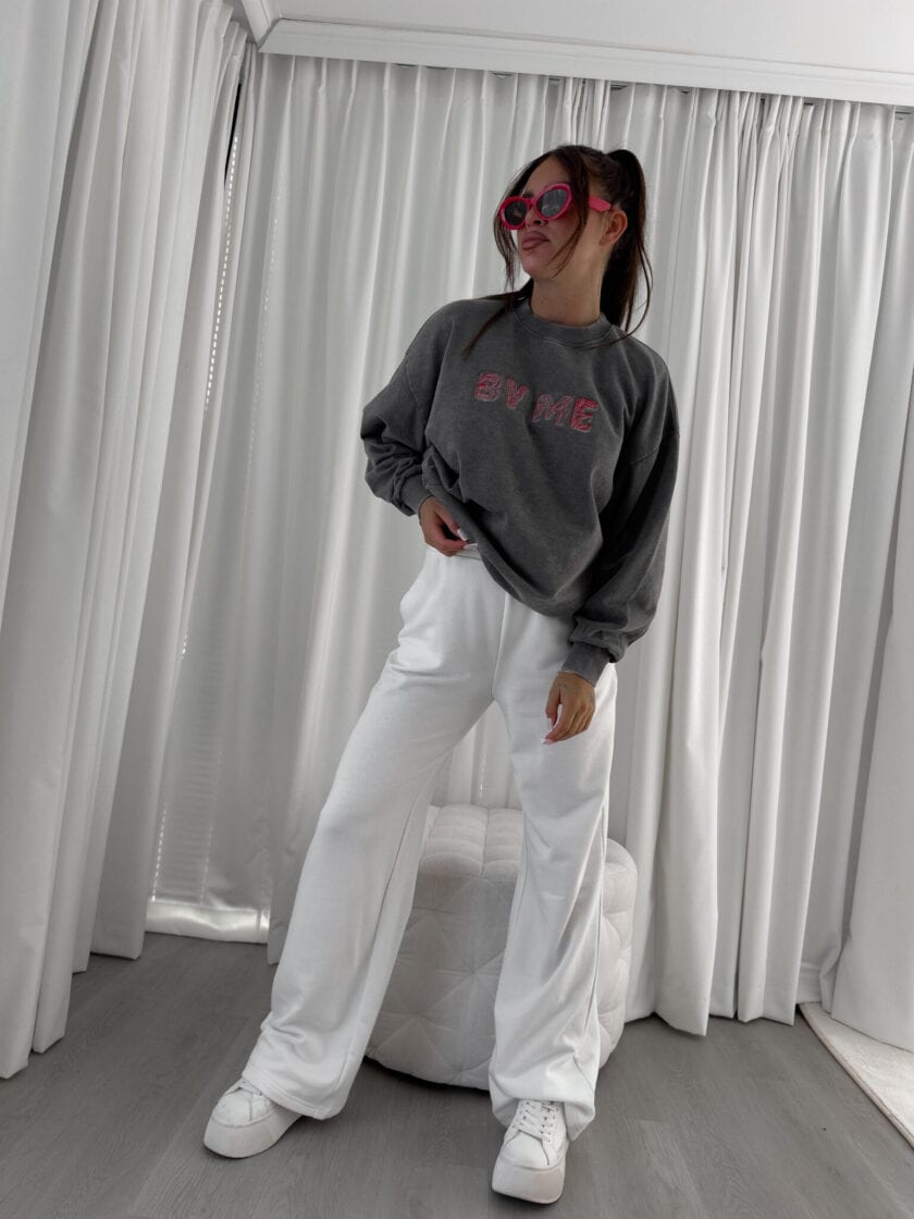 Dekatyzowana bluza POWER - szara - obrazek 5