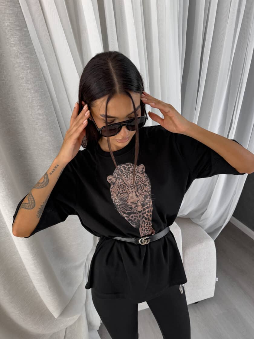 T-SHIRT MEDIUM TIGER - czarny - obrazek 3