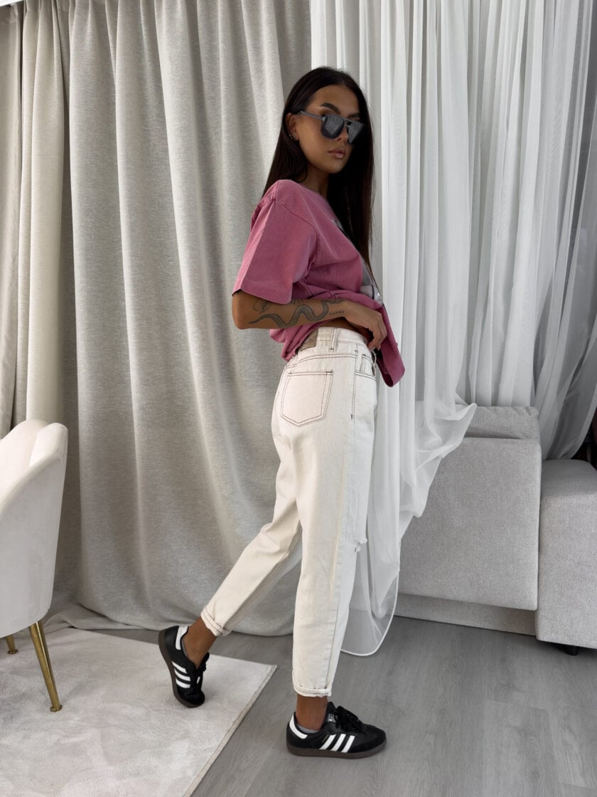 Dekatyzowany t-shirt ROLLER - brudny róż - obrazek 11