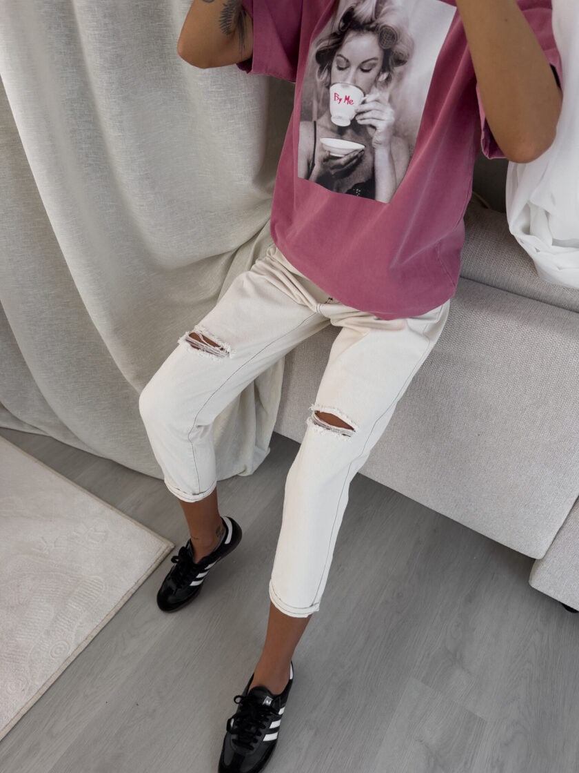 Dekatyzowany t-shirt ROLLER - brudny róż - obrazek 16