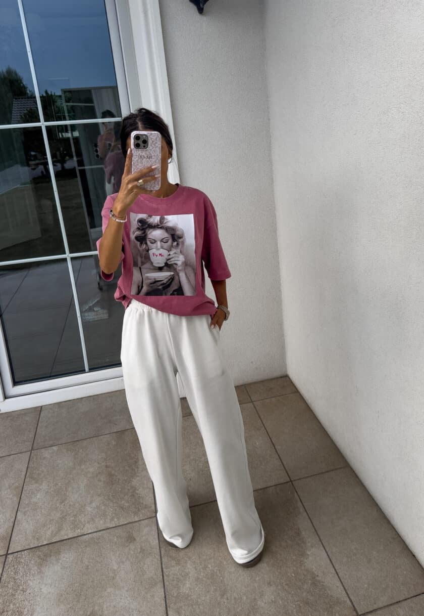 Dekatyzowany t-shirt ROLLER - brudny róż - obrazek 2