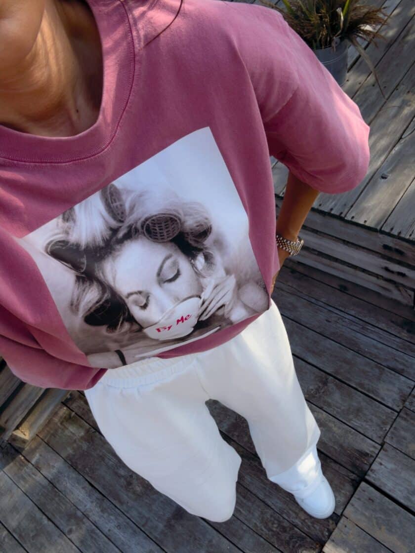 Dekatyzowany t-shirt ROLLER - brudny róż - obrazek 17