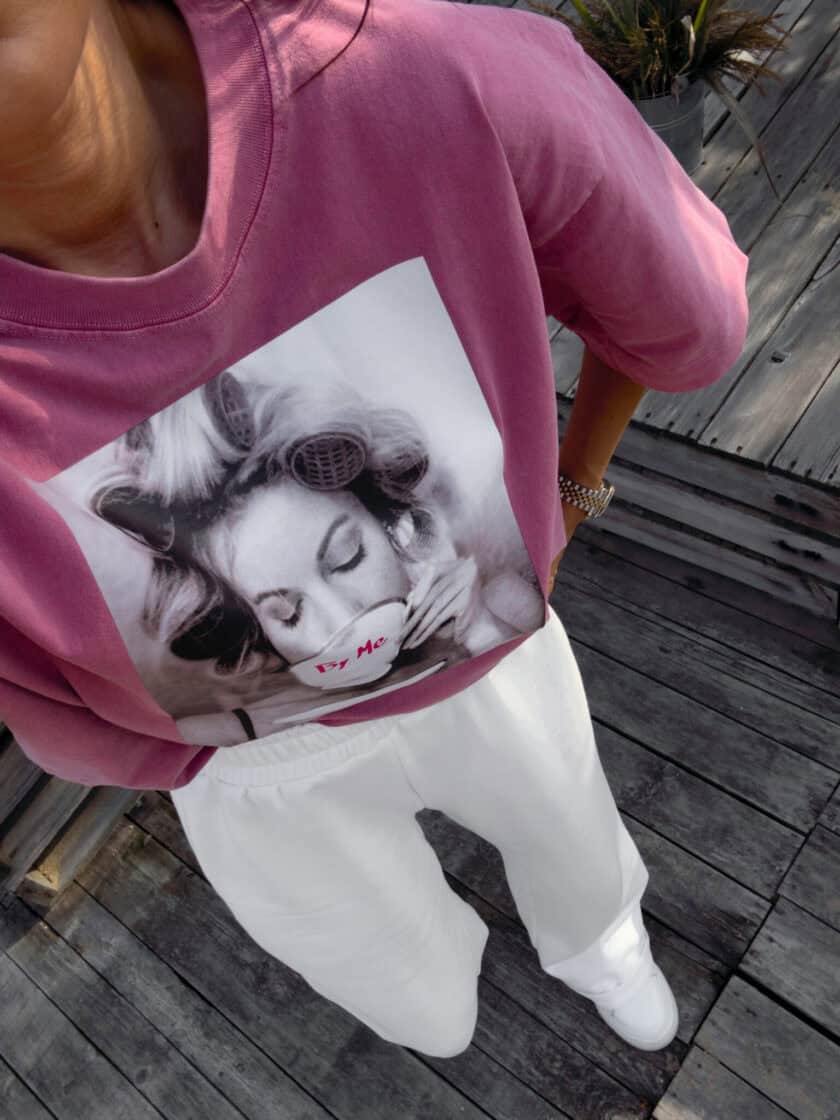 Dekatyzowany t-shirt ROLLER - brudny róż - obrazek 20