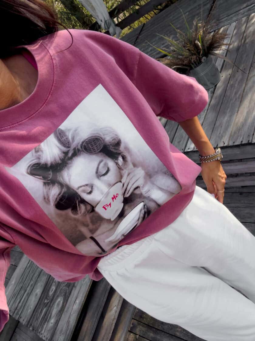 Dekatyzowany t-shirt ROLLER - brudny róż - obrazek 21