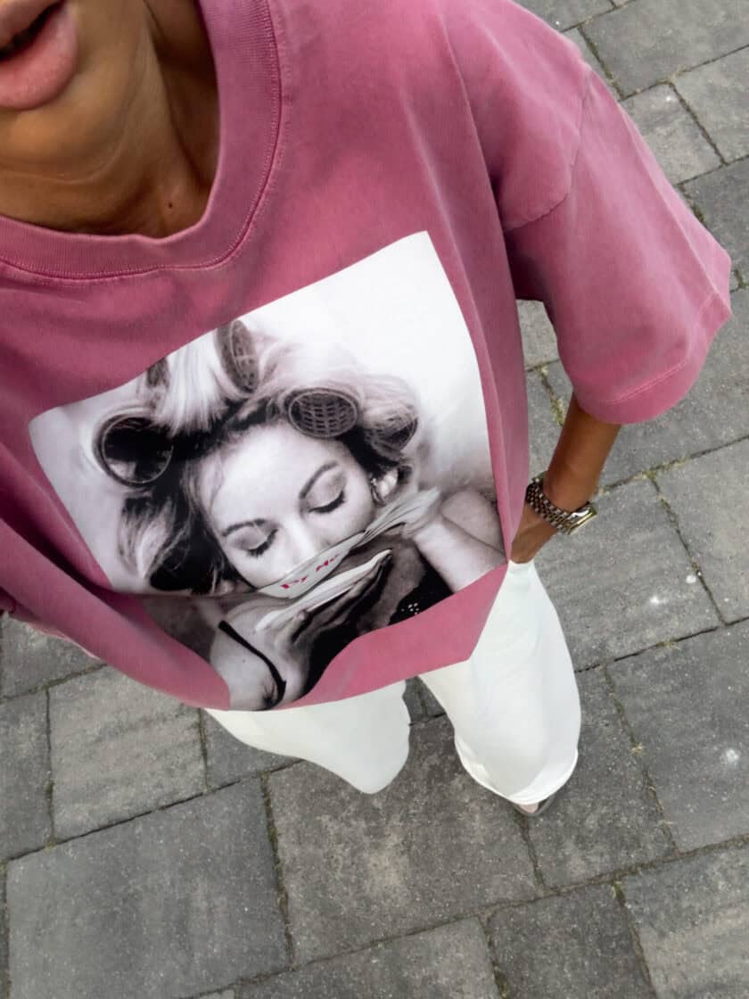 Dekatyzowany t-shirt ROLLER - brudny róż - obrazek 19