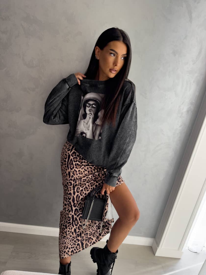 Dekatyzowana bluza IMAGE - czarna - obrazek 4