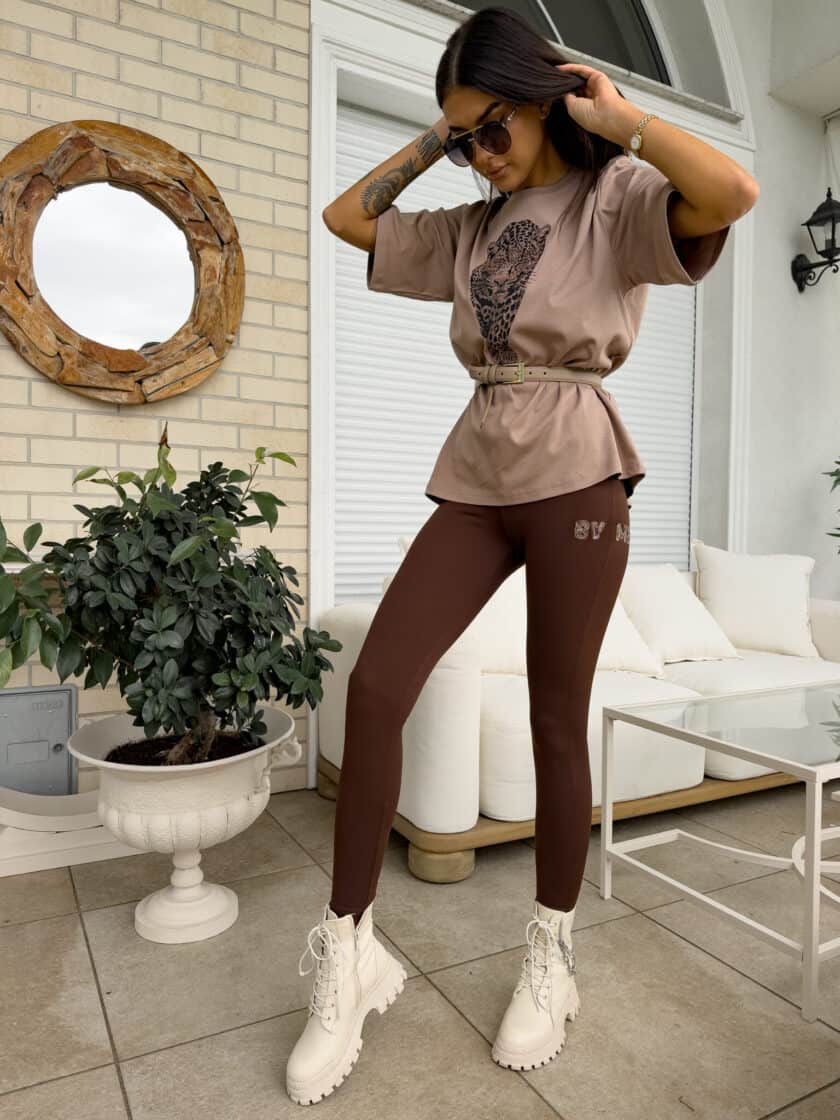 Legginsy WOW - czekoladowe - obrazek 9