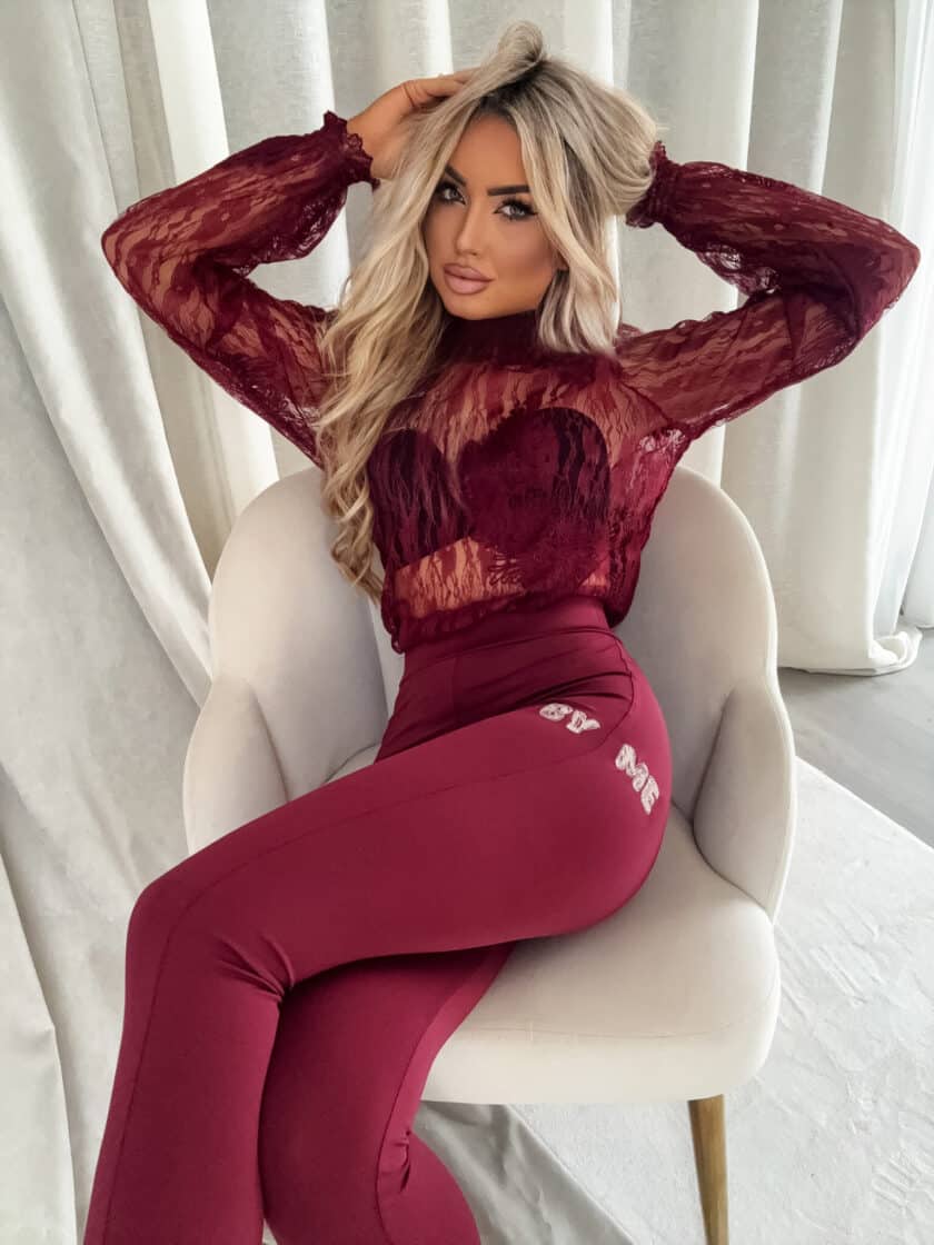 Legginsy WOW - bordowe - obrazek 4