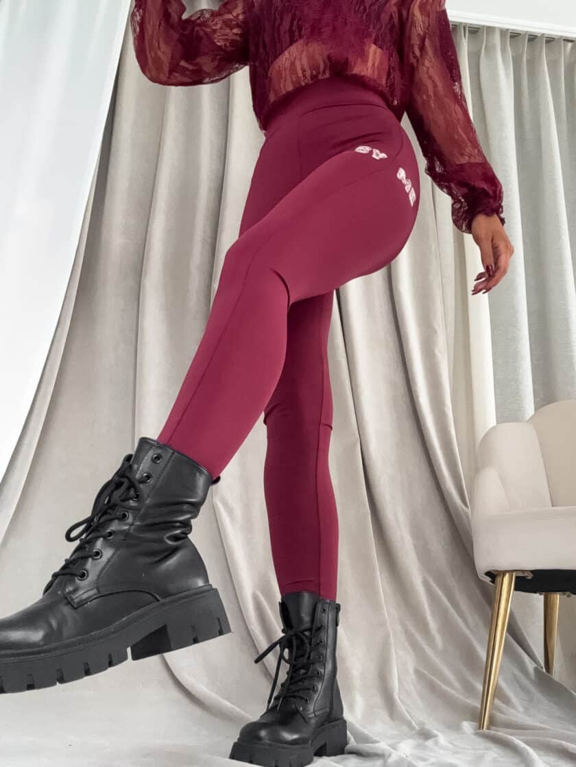 Legginsy WOW - bordowe - obrazek 7