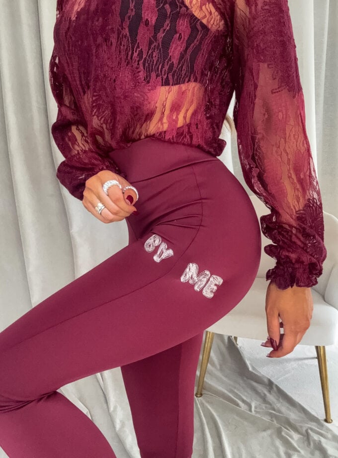 Legginsy WOW - bordowe