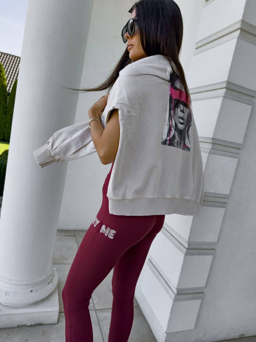 Legginsy WOW - bordowe - obrazek 8