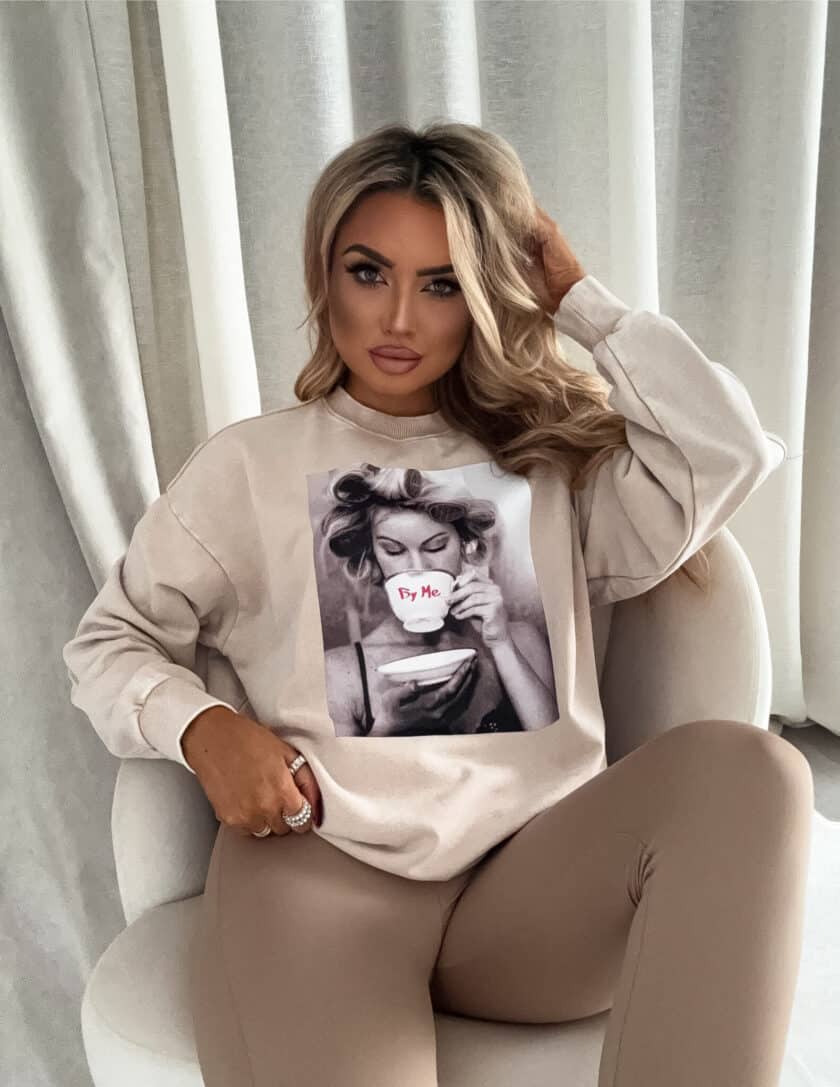Dekatyzowana bluza ROLLER - jasny beż - obrazek 3