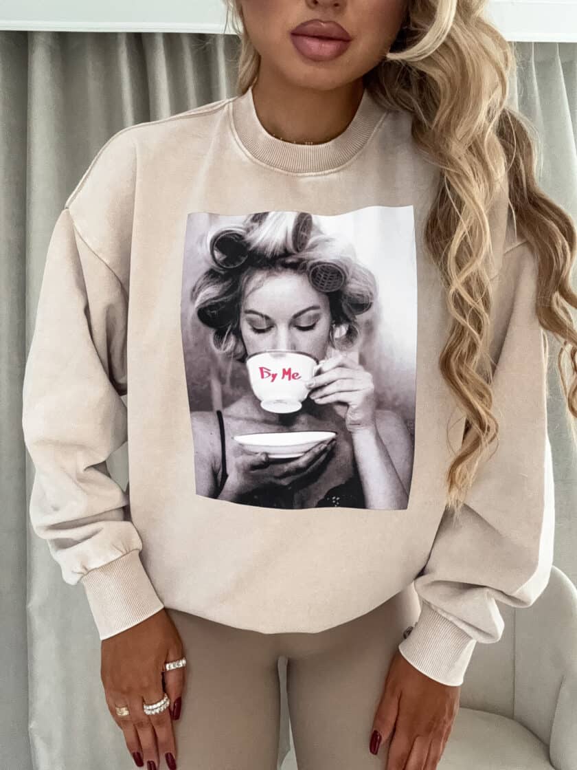 Dekatyzowana bluza ROLLER - jasny beż - obrazek 4