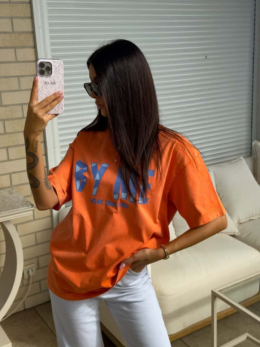 Dekatyzowany t-shirt BALEN - pomarańczowy - obrazek 7