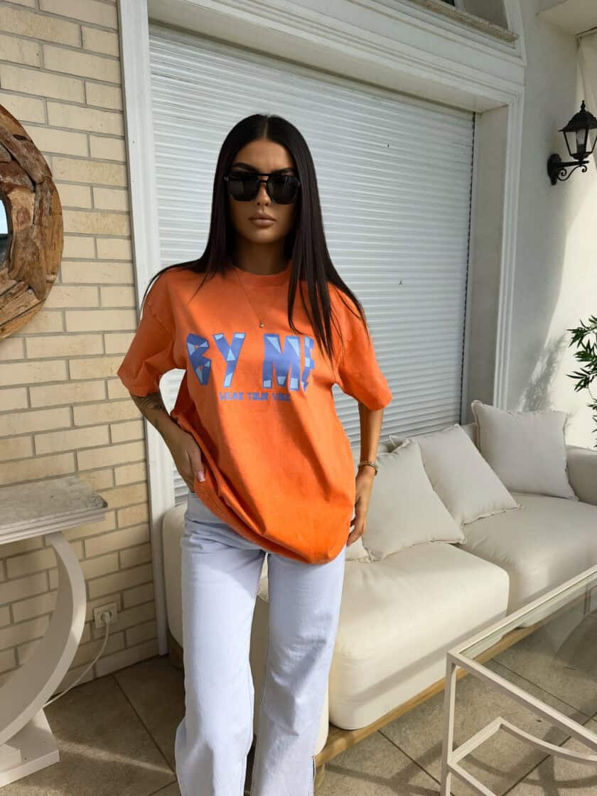 Dekatyzowany t-shirt BALEN - pomarańczowy - obrazek 8
