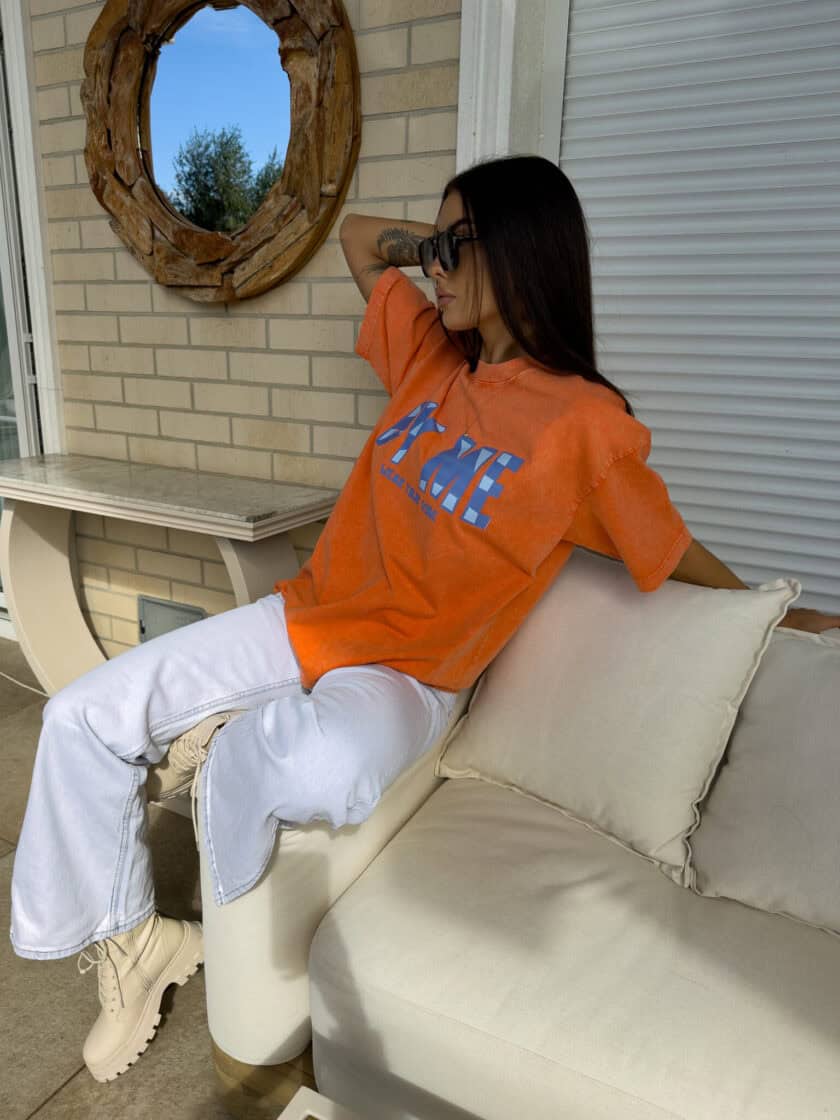 Dekatyzowany t-shirt BALEN - pomarańczowy - obrazek 17