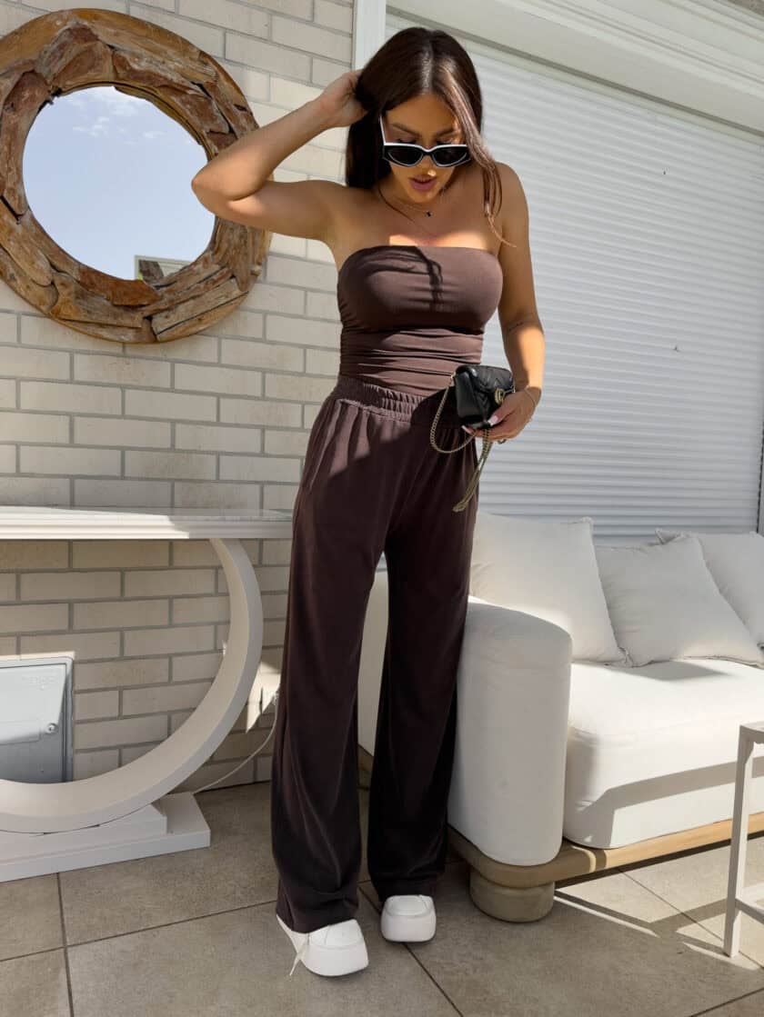 Spodnie LAMIA – czekoladowe - obrazek 5