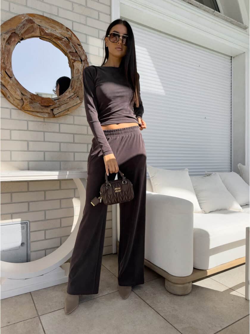 Spodnie LAMIA – czekoladowe - obrazek 9