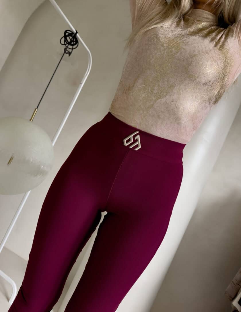 Legginsy FIT logo - bordowe - obrazek 6