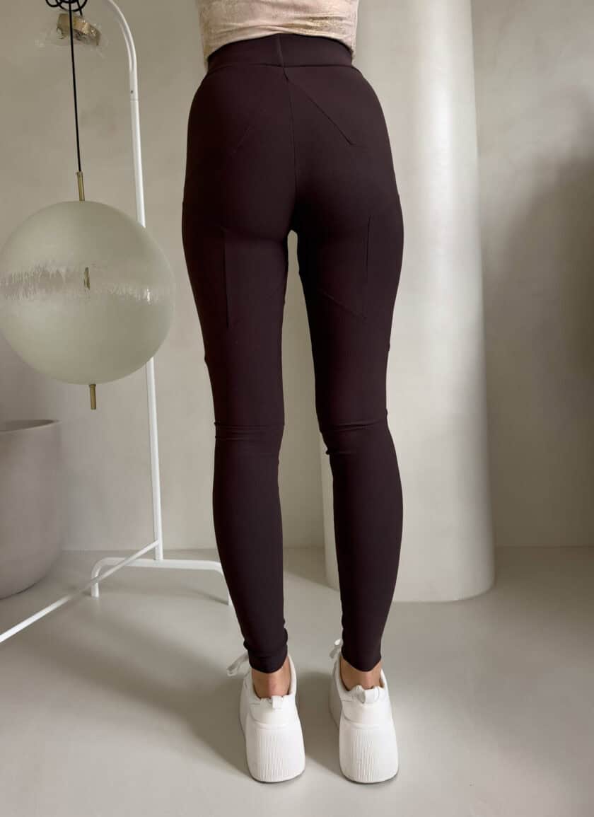 Legginsy FIT logo - czekoladowe - obrazek 2