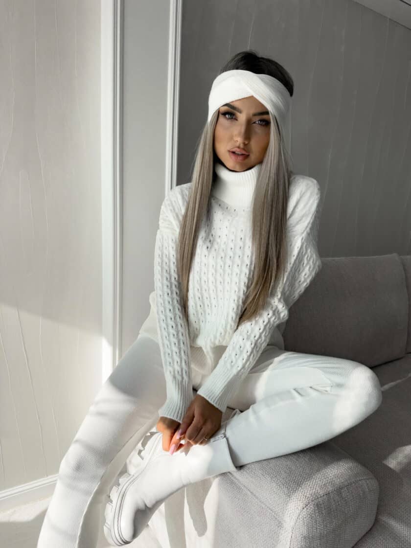 Sweter golf INKO - ecru - obrazek 2