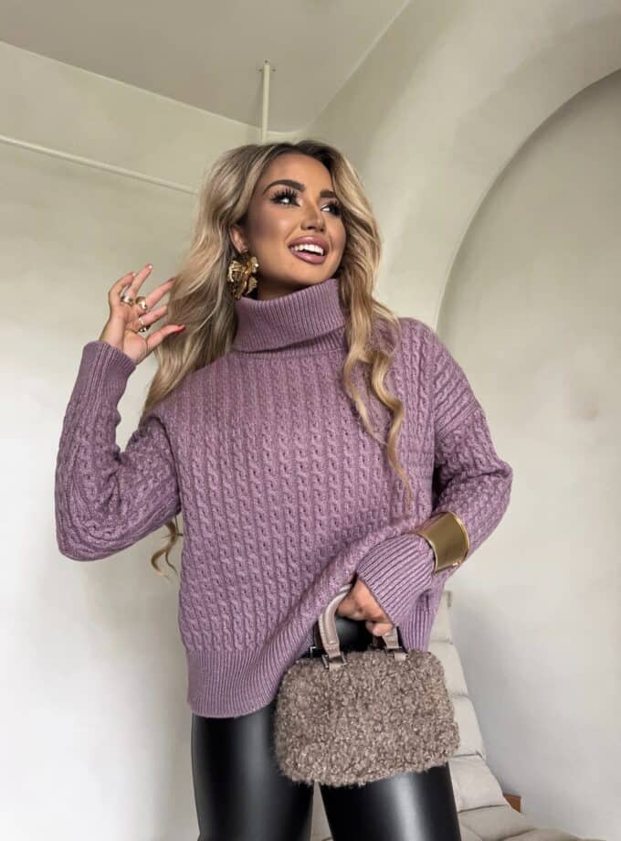 Sweter golf INKO - ametyst