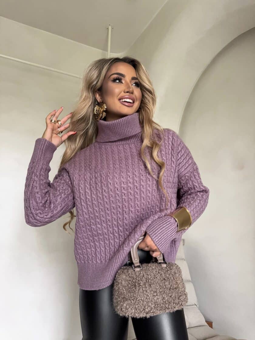 Sweter golf INKO - ametyst