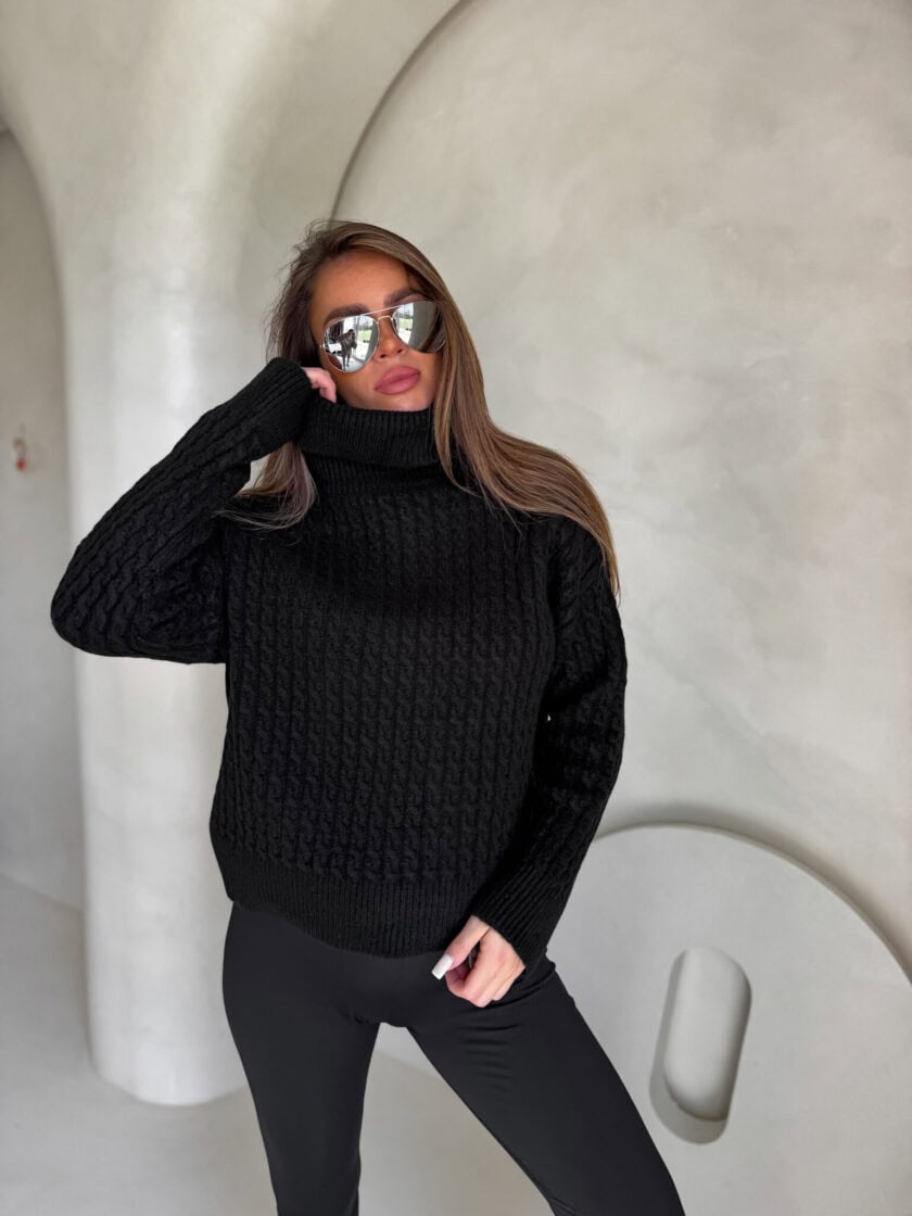 Sweter golf INKO - czarny - obrazek 13