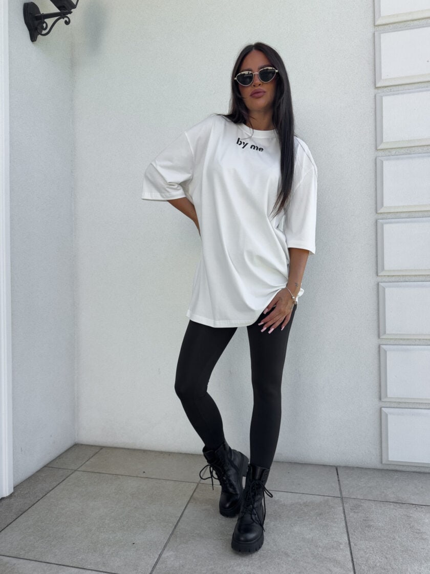 T-shirt LONG - ecru - obrazek 3