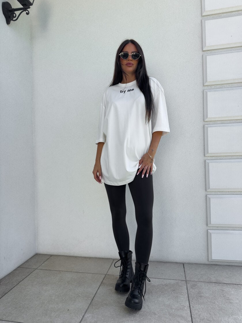 T-shirt LONG - ecru - obrazek 5