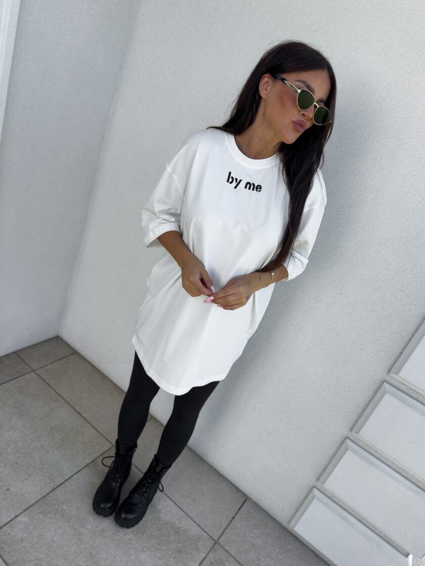 T-shirt LONG - ecru - obrazek 2