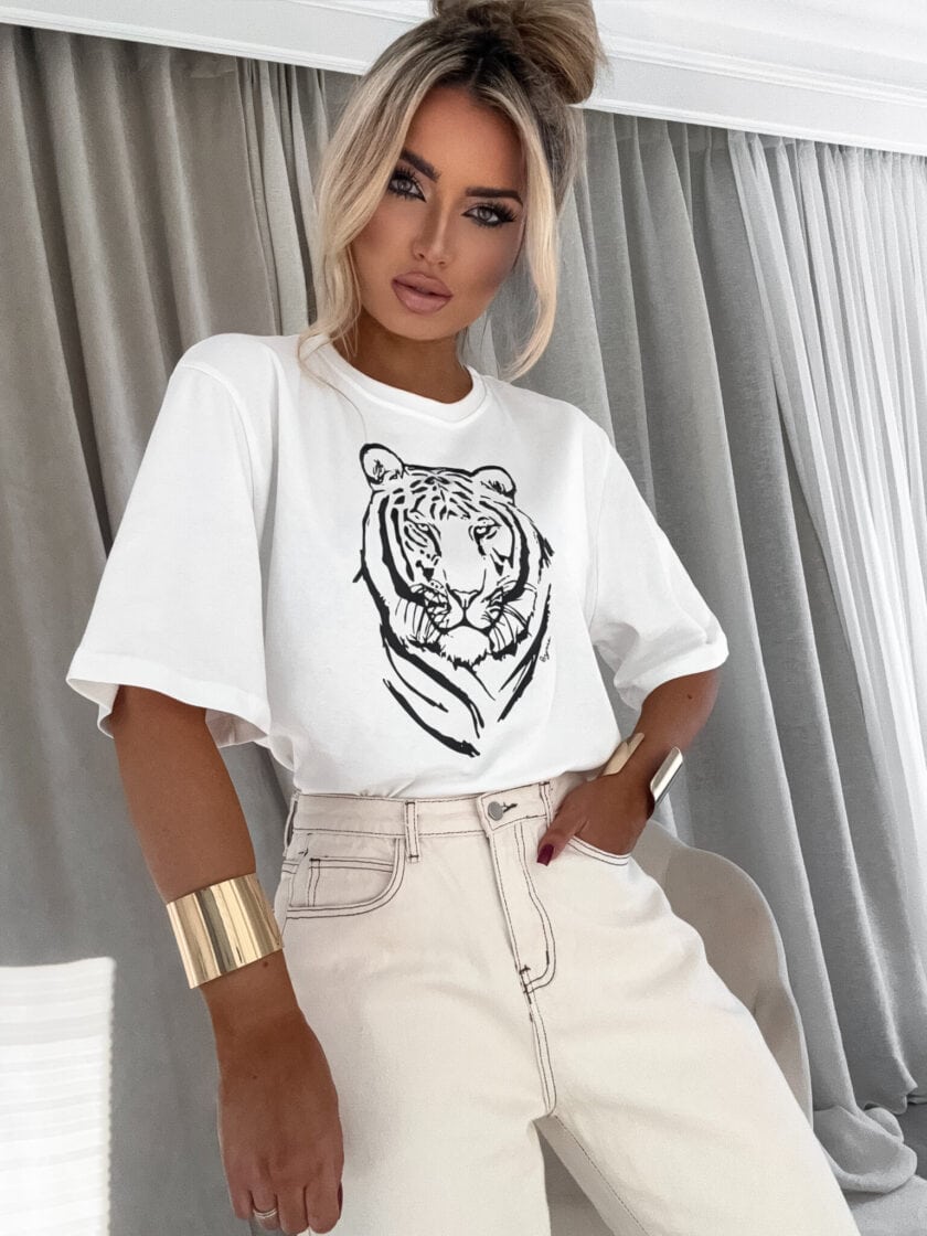 T-shirt TYGRYS - ecru - obrazek 2