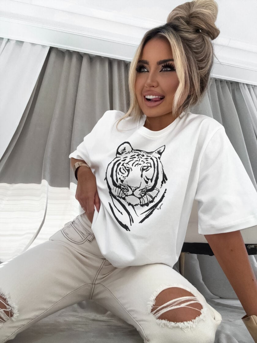 T-shirt TYGRYS - ecru - obrazek 6