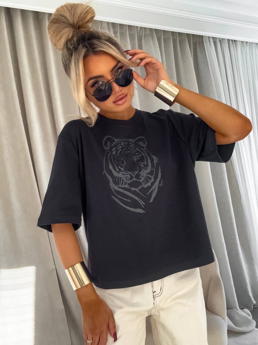 T-shirt TYGRYS - czarny - obrazek 2