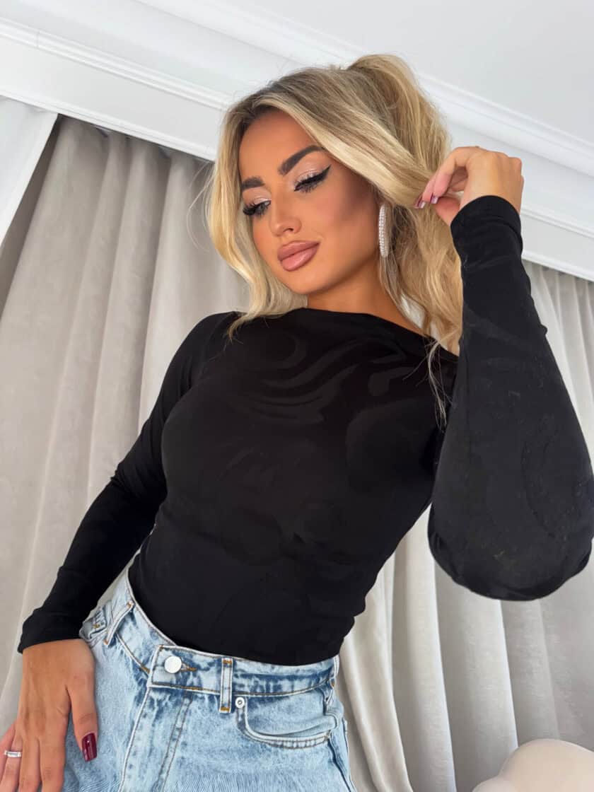 Bluzka SABRINA pianka - czarna - obrazek 2