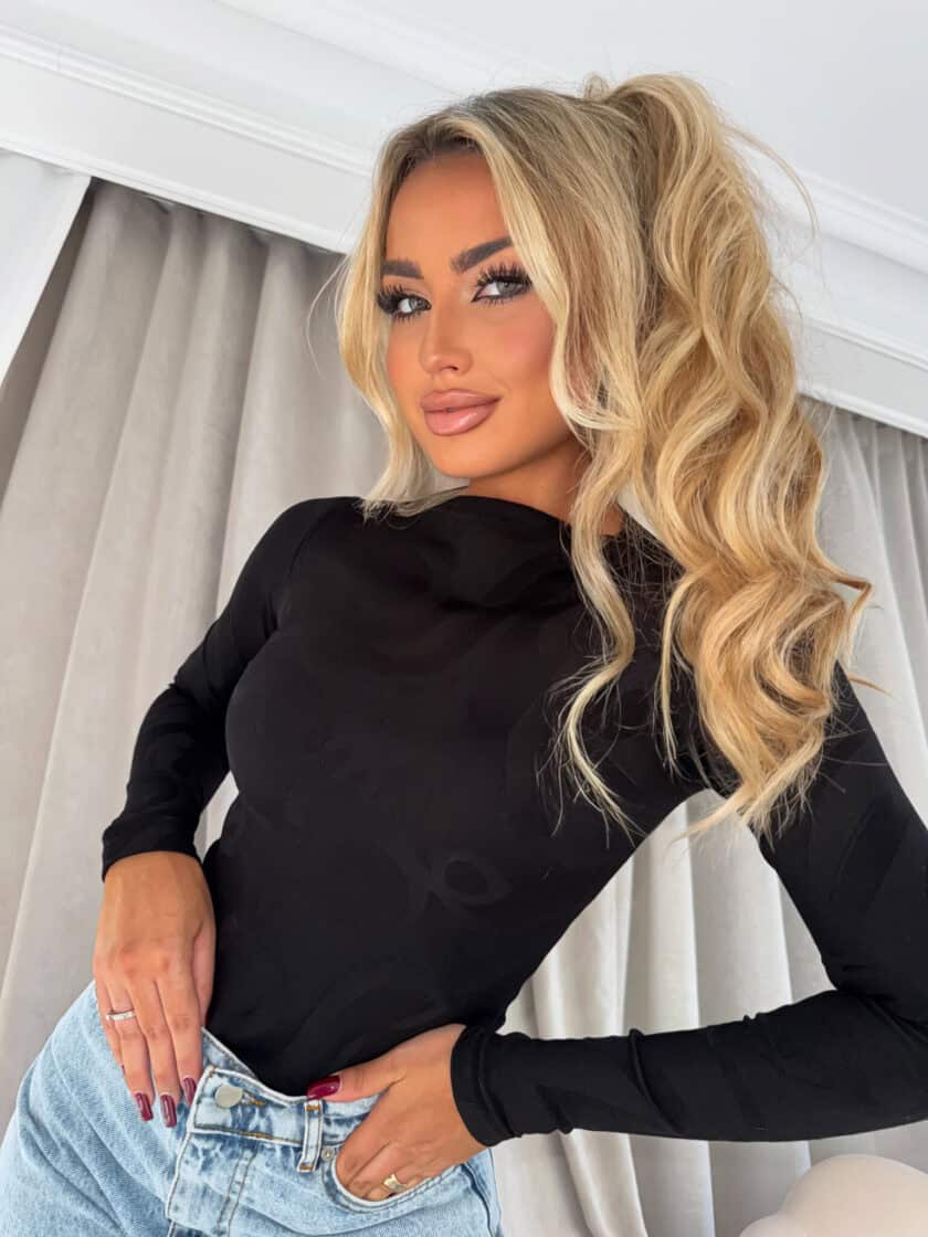 Bluzka SABRINA pianka - czarna - obrazek 6