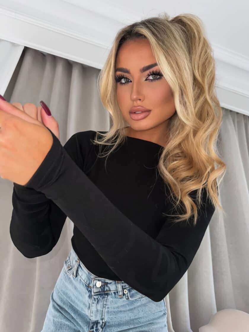 Bluzka SABRINA pianka - czarna - obrazek 7