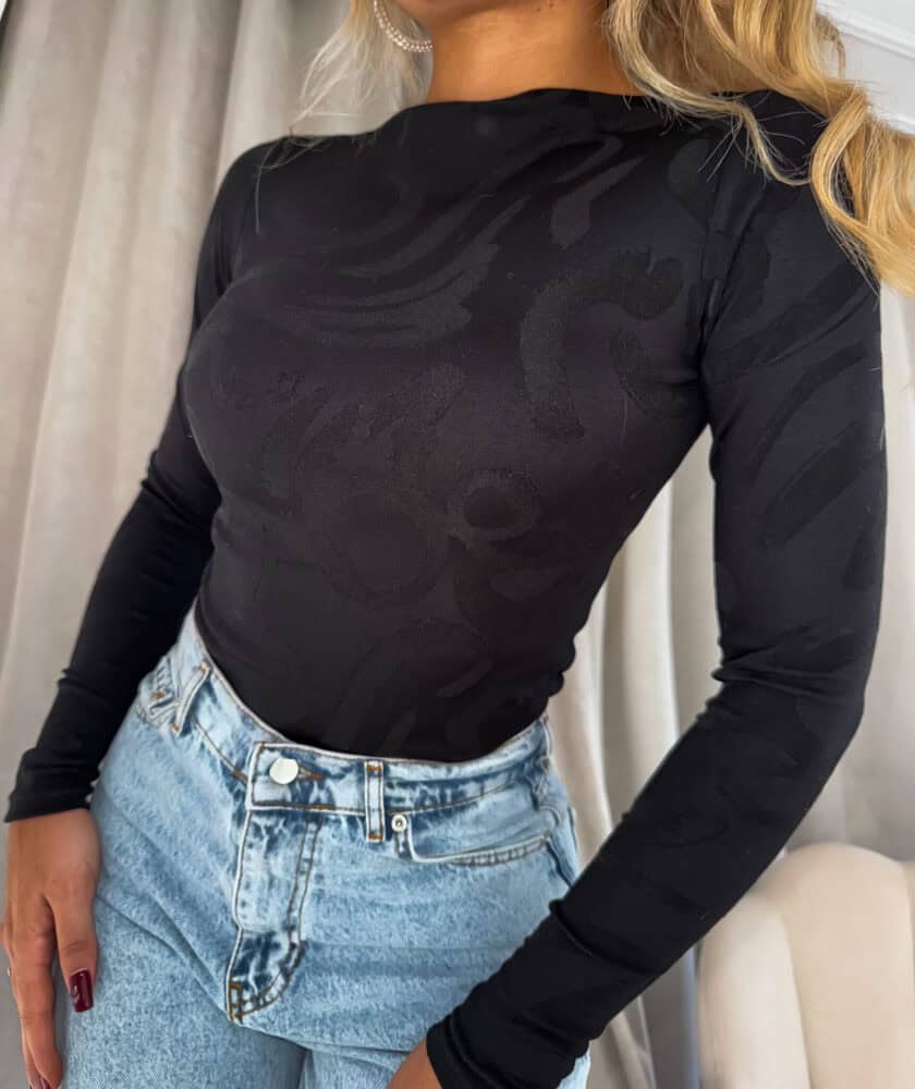 Bluzka SABRINA pianka - czarna - obrazek 4