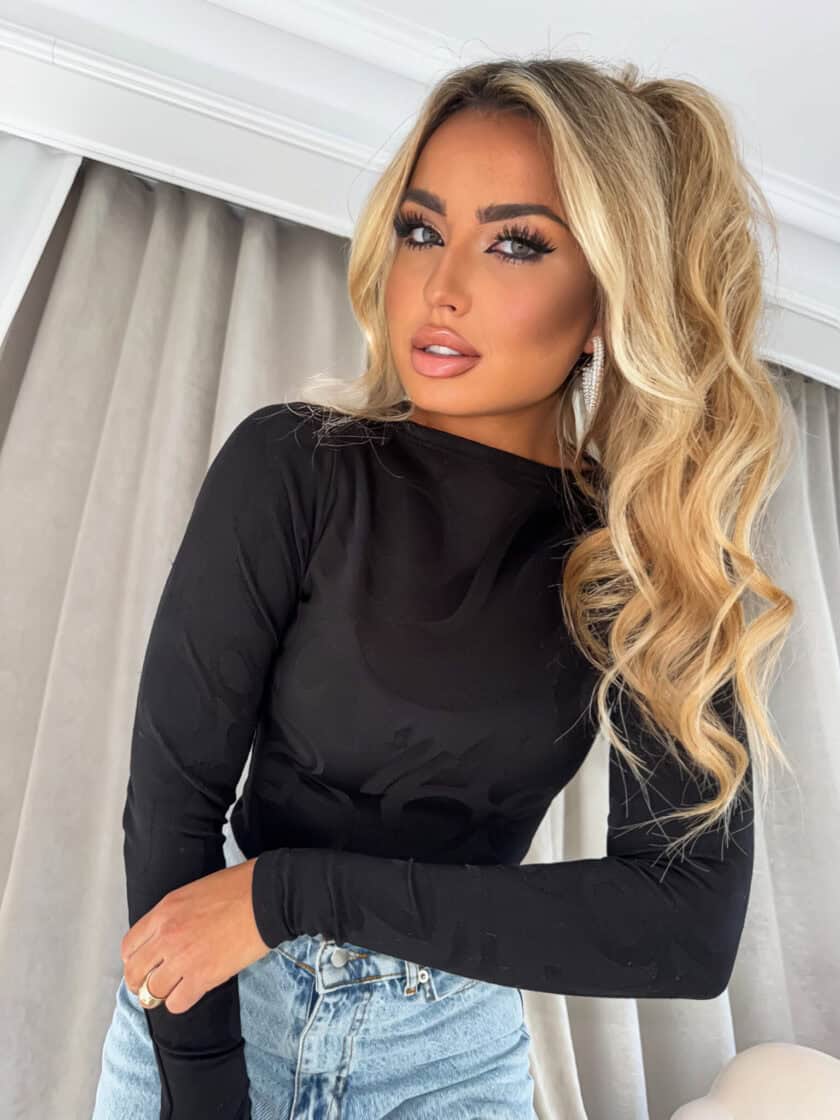 Bluzka SABRINA pianka - czarna - obrazek 9