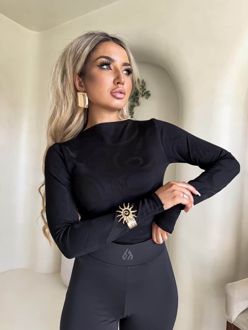 Bluzka SABRINA pianka - czarna - obrazek 4