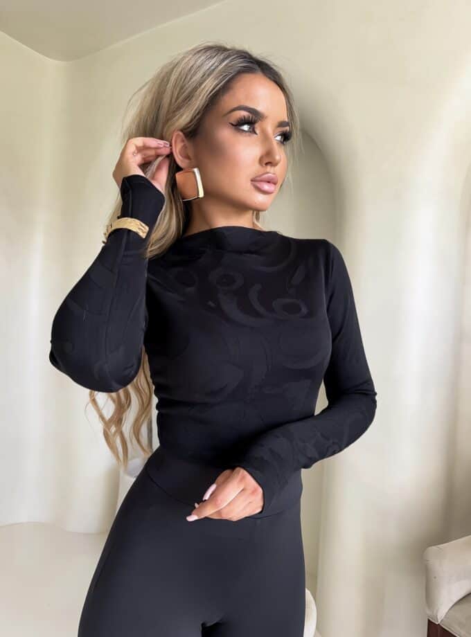Bluzka SABRINA pianka - czarna